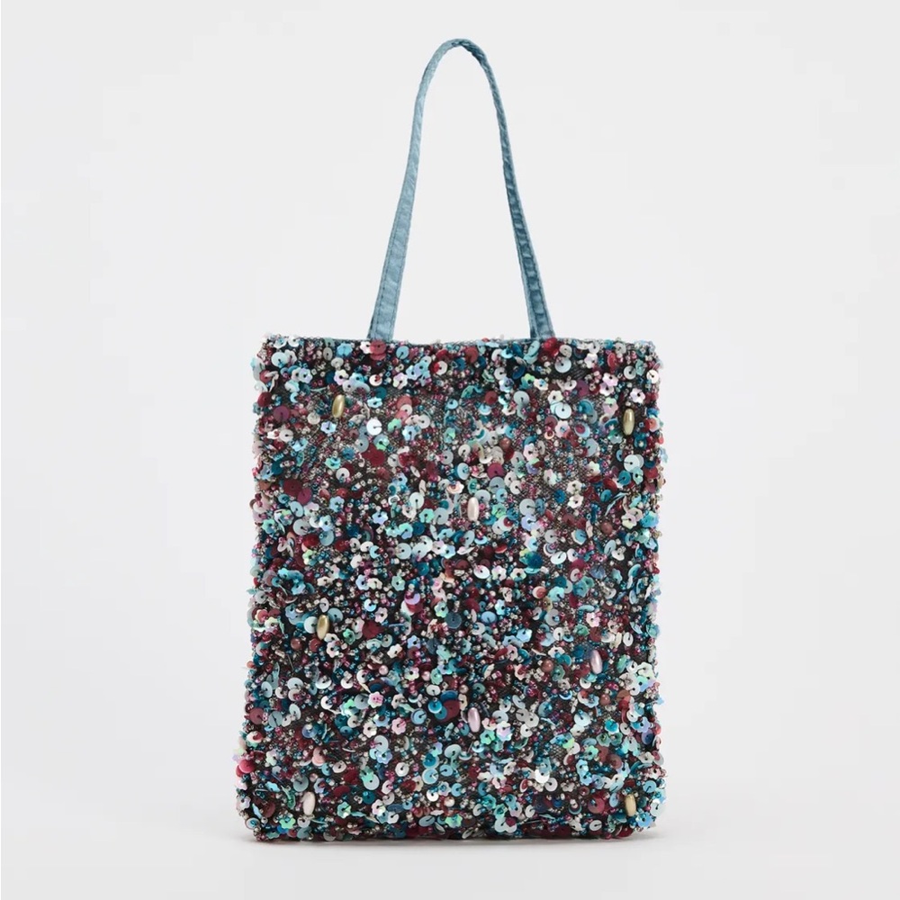 ZARA BEADED MINI BUCKET BAG